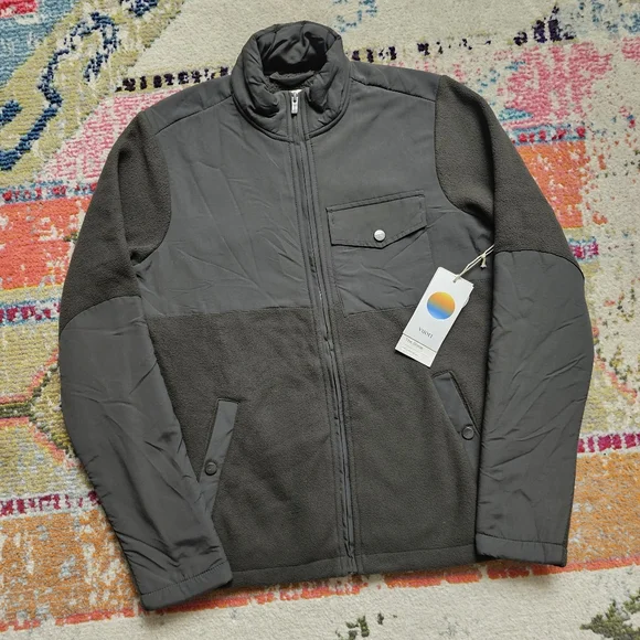 Vuori Morrow Sherpa Jacket Men Small Dark Oregano Green Long Sleeve Full Zip - Picture 2 of 15